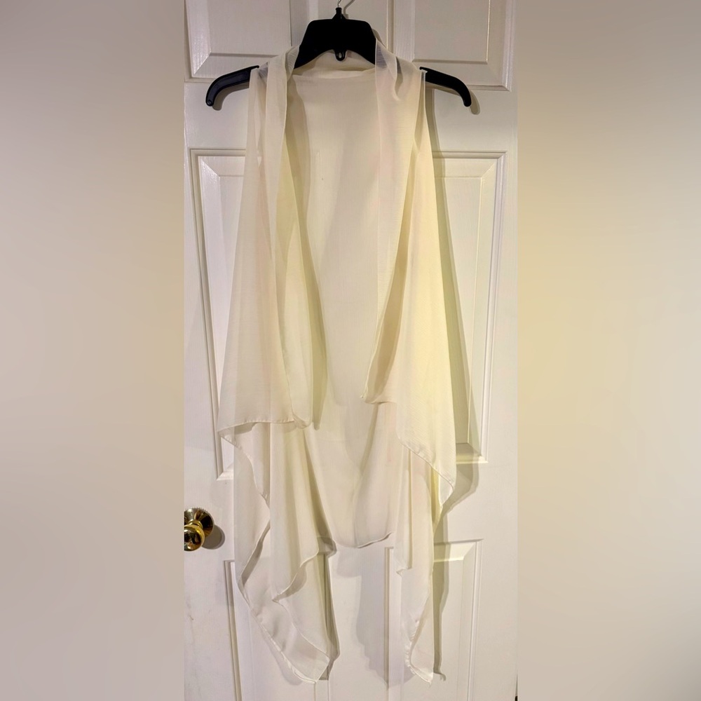 Cream sleeveless drape blouse One Size Fits Most